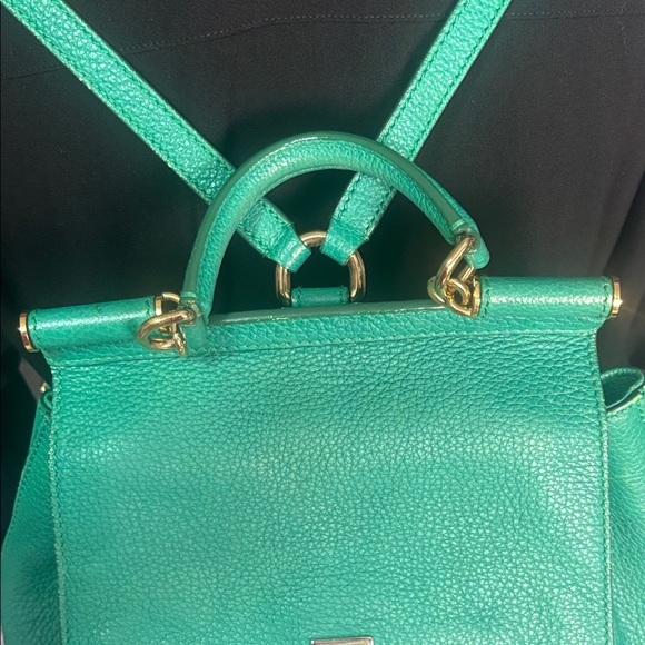 Dolce & Gabbana Sicily Leather Backpack in Rare Green, good used condition - Picture 14 of 16